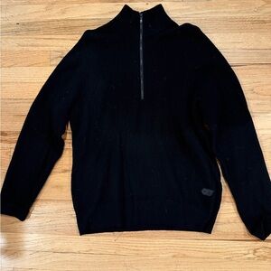 ALPHATAURI Elegant Black Zip-Up Sweater for Men